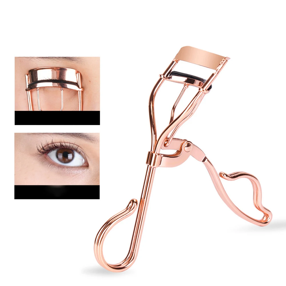 1Pcs Eyelash Curlers with Comb, Rose Gold Beauty Eyelashes Curlers with Built in Comb, Lash Curler Makeup Tool for Women and Gir