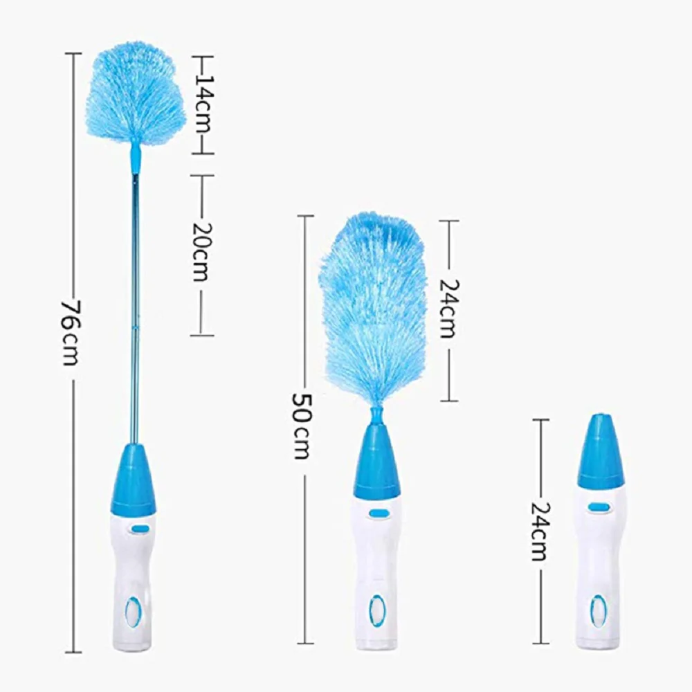 Adjustable Electric Feather Dust Removal Brush, Household Cleaning Assistant, Washable, Detachable 360 Degree Cleaning Brush