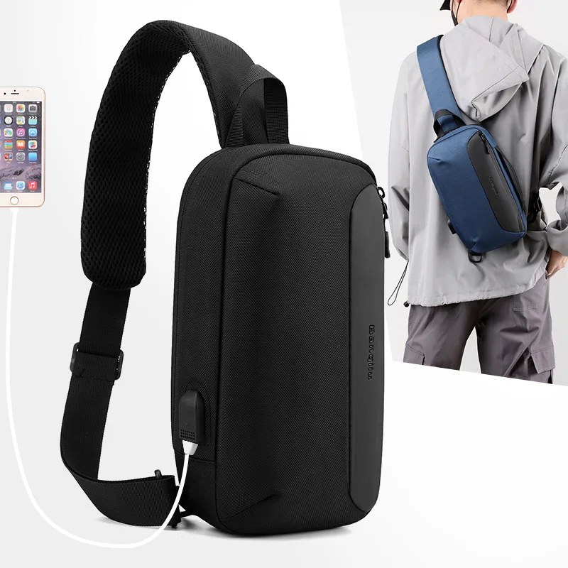 

New Sling Backpack USB Anti-Theft Men Chest Shoulder Bag Multipurpose Crossbody One Strap Bagpack Outdoor Travel Hiking Daypack