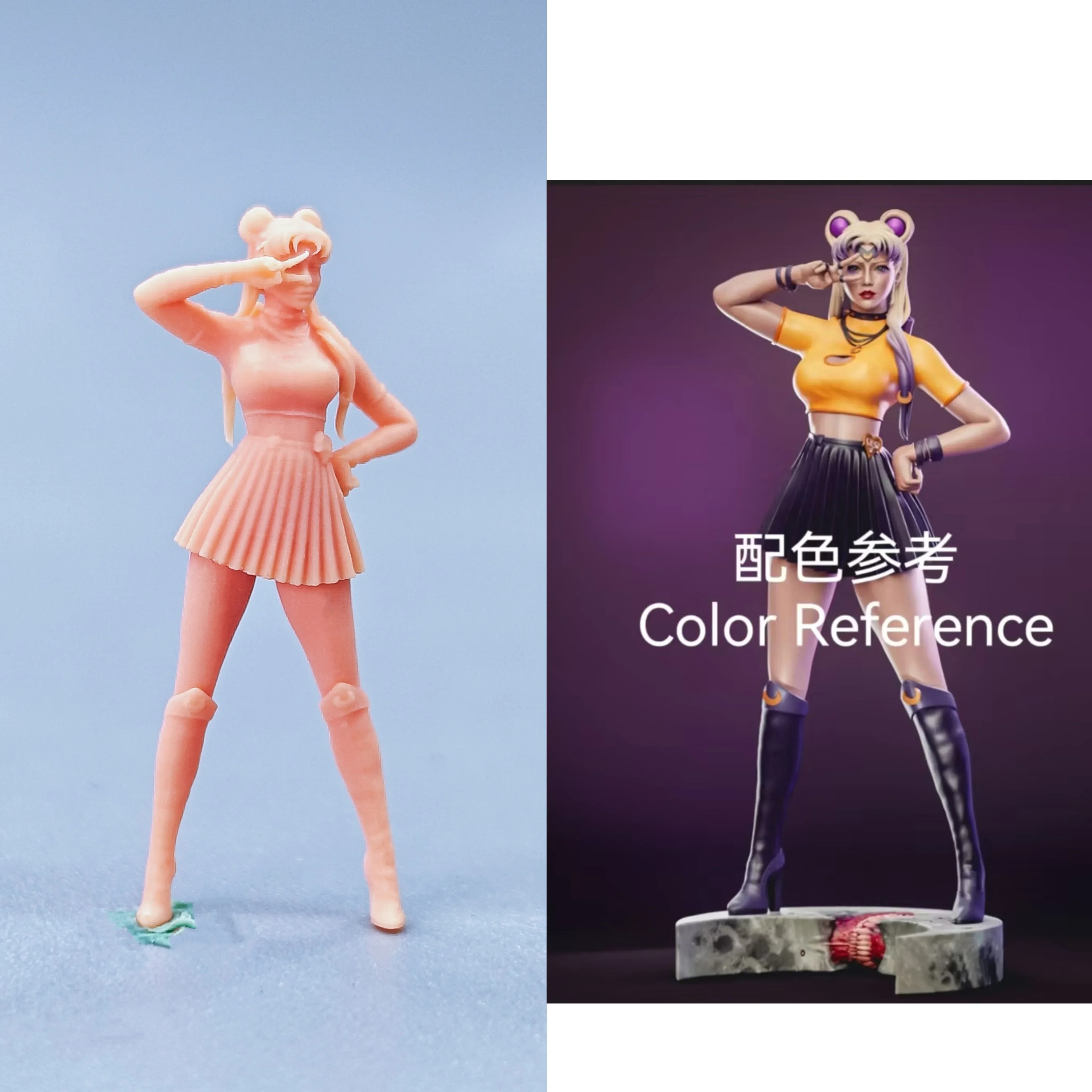 1/64 Figuren Maßstab Modell Harz Sailor Moon ungefärbte Miniaturen Diorama handbemalt C031
