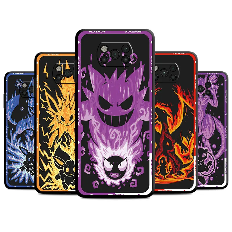 smartphone Cases For Xiaomi Mi Poco F5 X4Pro5G 11 Lite M5 9t X3 NFC 13 pro M3 12x 10 Silicone cover Anime Cute Eevee Charizard