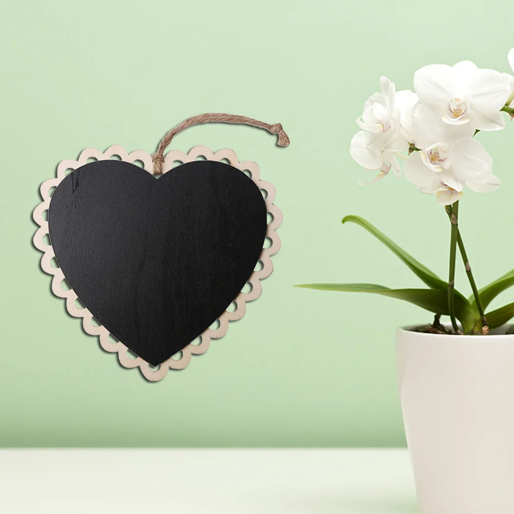 

1pcs Heart Shaped Mini Blackboard Black 16X15Cm Lightweight For Wedding Table Signs Garden Plant Decor Message Board