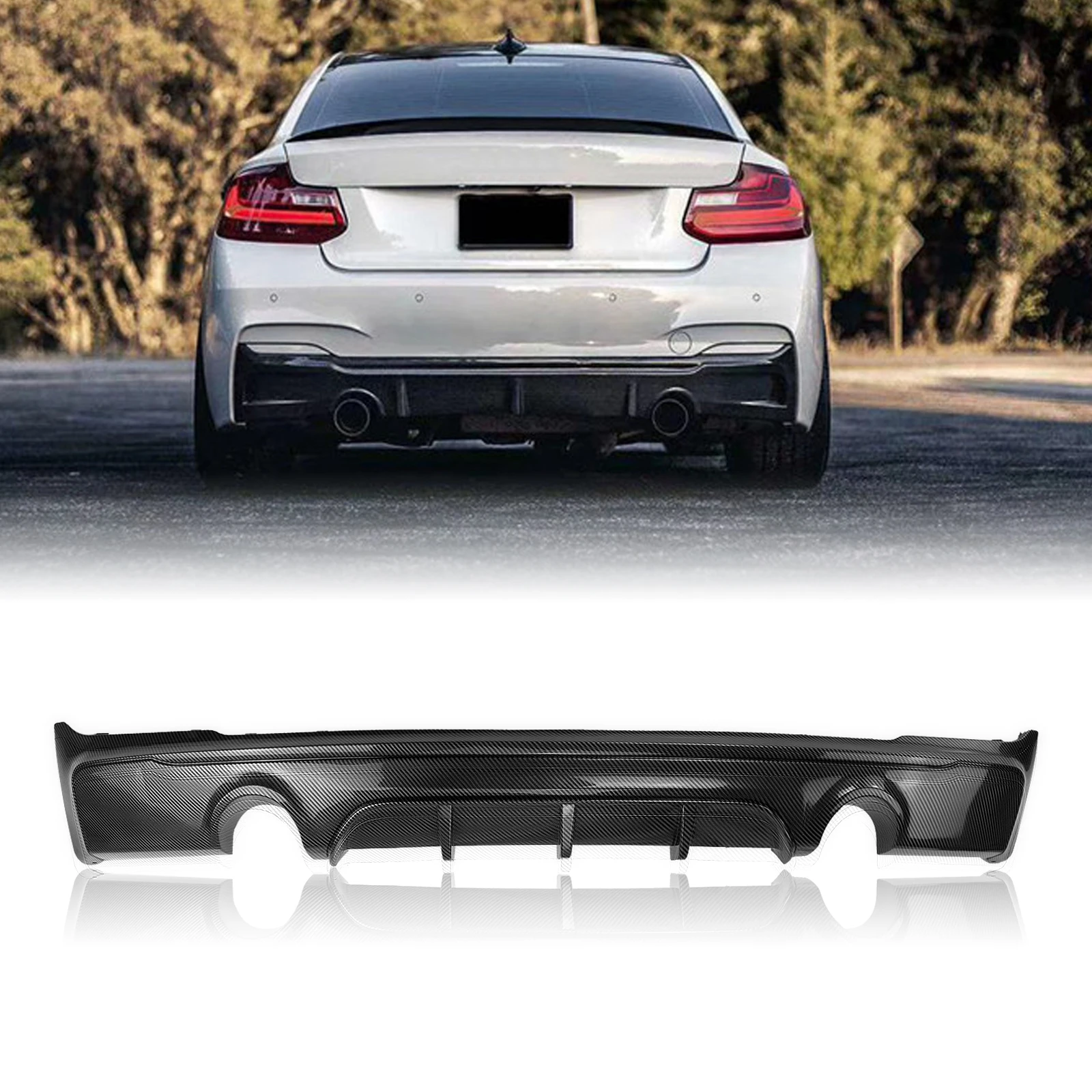 

Rear Bumper Diffuser Lip For BMW 2 Series F22 F23 220i 228i 230i M235i M240i Coupe 2 Door 2014-2021 M Sport M Tech Boot Spoiler