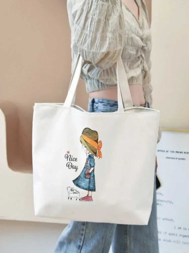 2023 New Arrival canvas tote bag cotton shopping bags shopper bag shopping bags sac toile personnalisable side bag for ladies