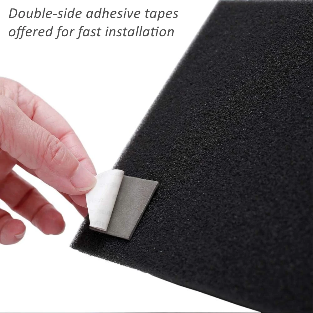 8Pcs 12x12x48cm Acoustic Long Bass Trap Corner Foam Sound Treatment Sponge Studio Acoustic Foam High Density with Adhesive Tapes