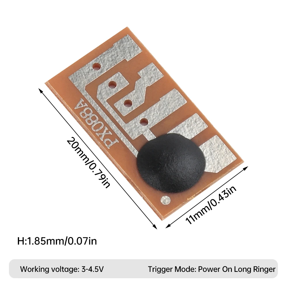 10 sztuk HS-088 pojedynczy ton wyzwalacz moduł głosowy Dingdong trzy dźwiękowe dzwonek do drzwi IC układ dźwiękowy DC 3 ~ 4,5 V