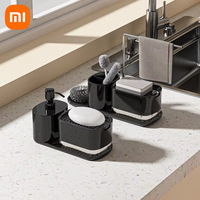 Xiaomi 3 in 1 Kitchen Soap Dispenser Liquid Soap Pump Container with Sponge Holder Stainless Steel Towel Rack Sink Drain Tray