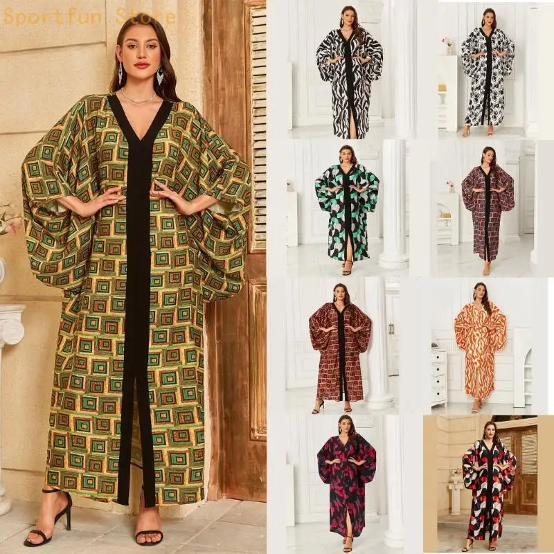 Large Size V Neck Dolman Sleeve Cover Up Long Dress Great For Layering Over Swimsuits Or Casual Outfits X7JD