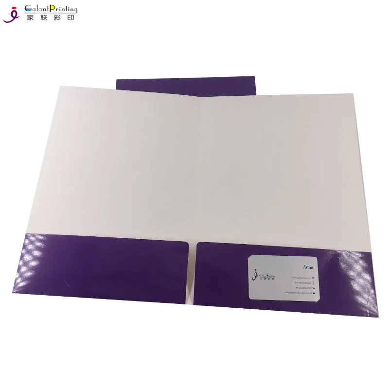 

2 Pocket Custom Presentation File Folder Printed Paper Wholesale A4 Size Accept Customized Logo 2 Pocket Folder Carton 10