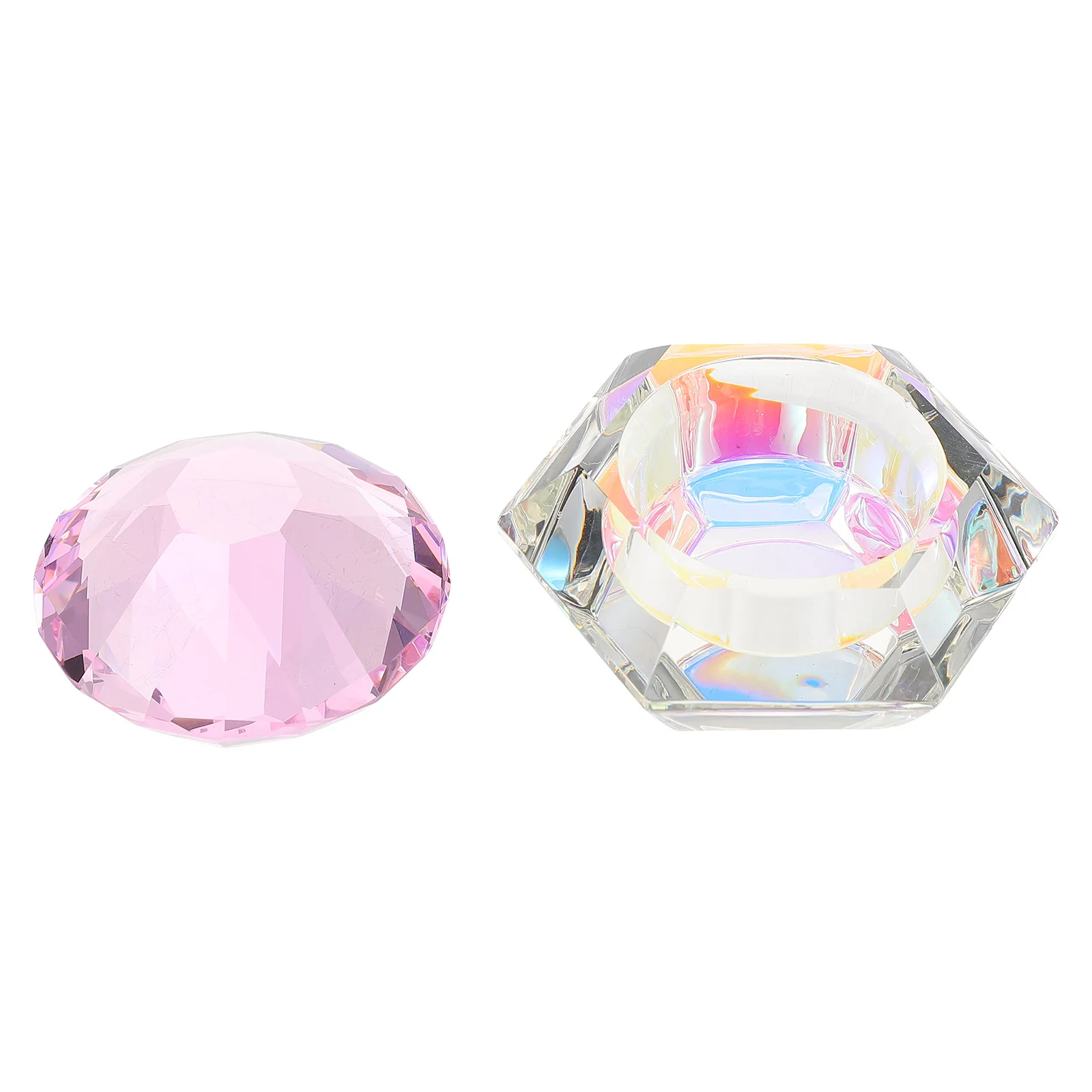 كريستال لوتس مسمار الفن وعاء زجاجي كوب واضح إعادة الملء لمسحوق الأكريليك السائل أدوات مانيكير مسمار الفن طبق مانيكير #5