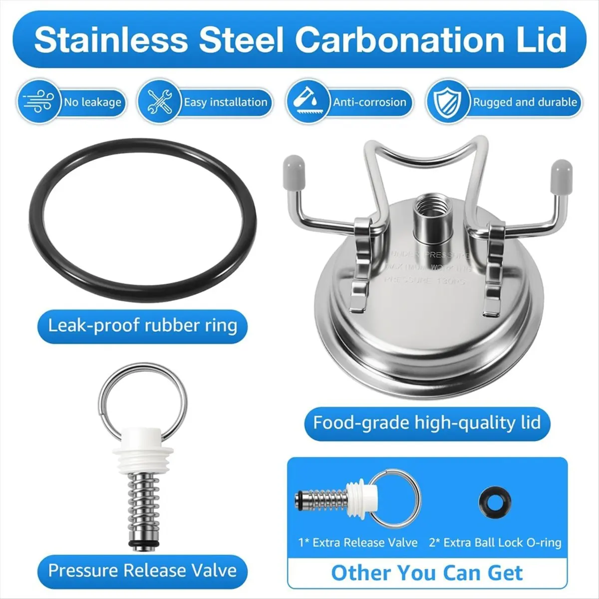 الفولاذ المقاوم للصدأ كورني برميل غطاء الكربنة الكربونات مانعة للتسرب كورني غطاء برميل لقطع غيار كورنيليوس كرنيليوس #6