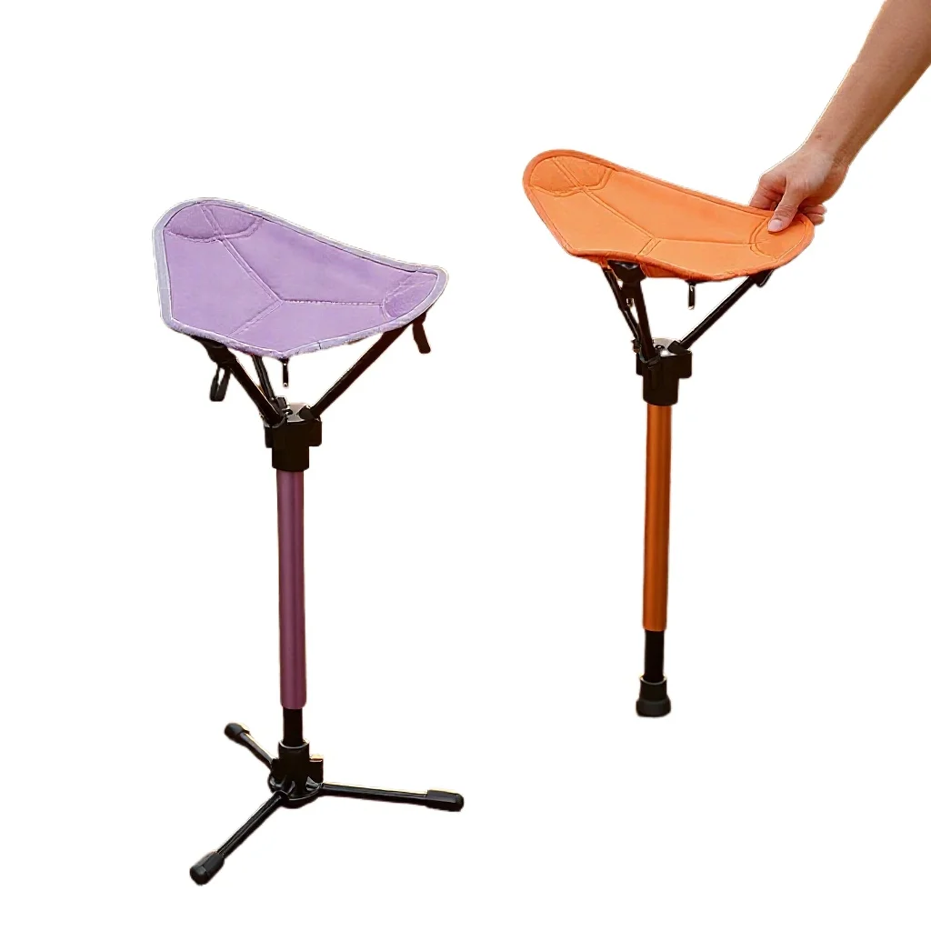 Outdoor Retractable Folding Stool, Portable Aluminum Alloy Stool for Camping and Fishing