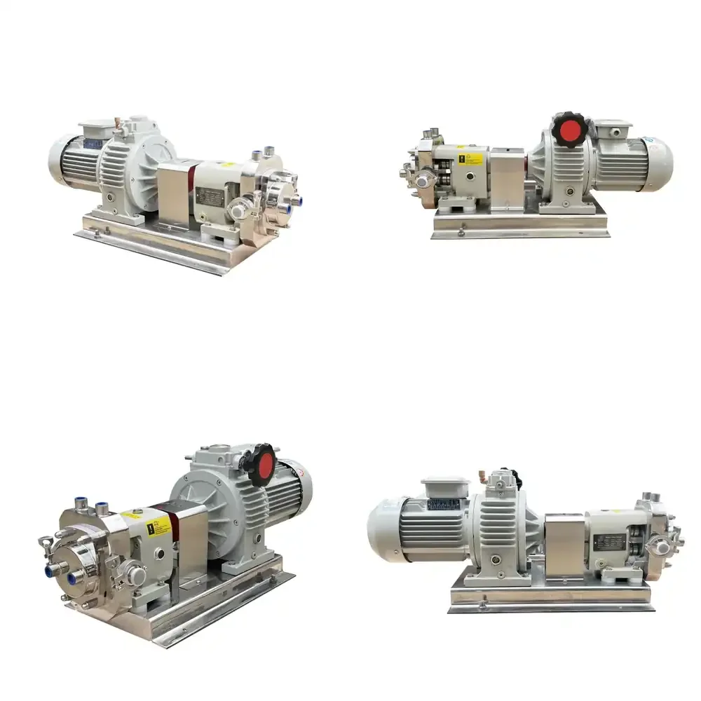 

304 Food Grade Stainless Steel Rotor Lobe Pump High Viscosity Liquid Tomato Paste Heat Preservation Sleeve Design