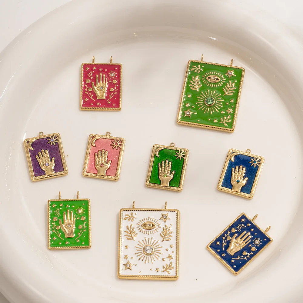 Новый кулон Таро из нержавеющей стали для женщин, винтажный кулон «Глаз дьявола», пальма, звезда, луна, модные украшения, аксессуары «сделай сам»