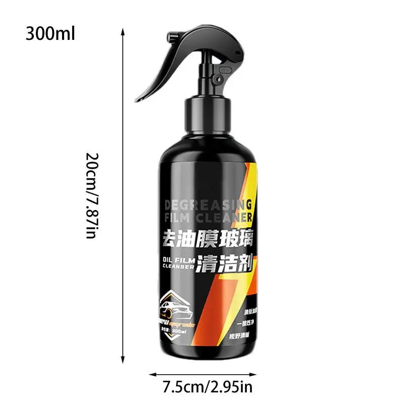 Windshield Oil Film Cleaner 300ml Glass Film Removal Cleaner Nano Foam Deep Cleaning Cleaner Sponge Included Mild Cleaner For