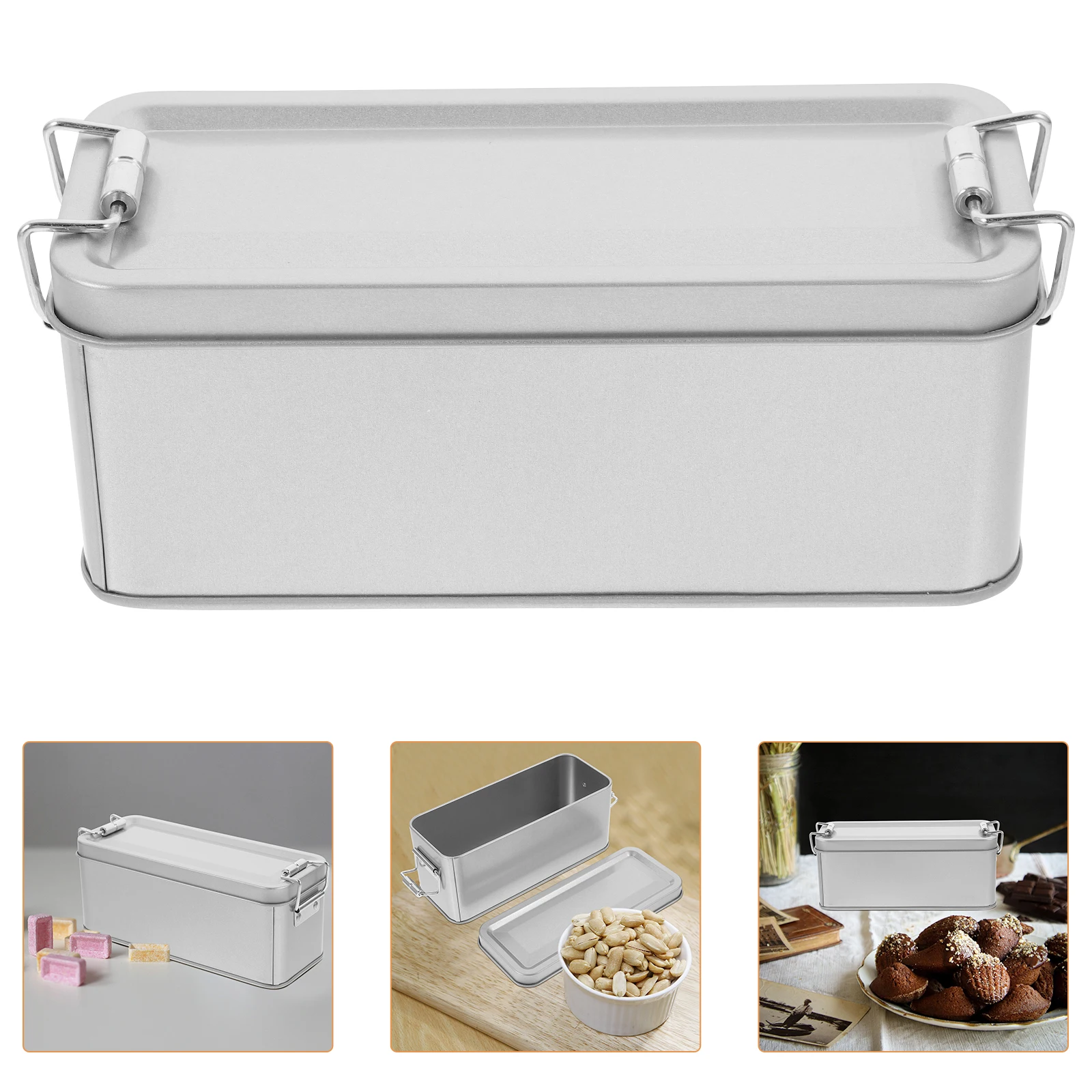

2pcs Retro Storage Boxes Cookie Containers Small Size Metal Tins with Lid Food Cookie Storage Box Grade Candy Box