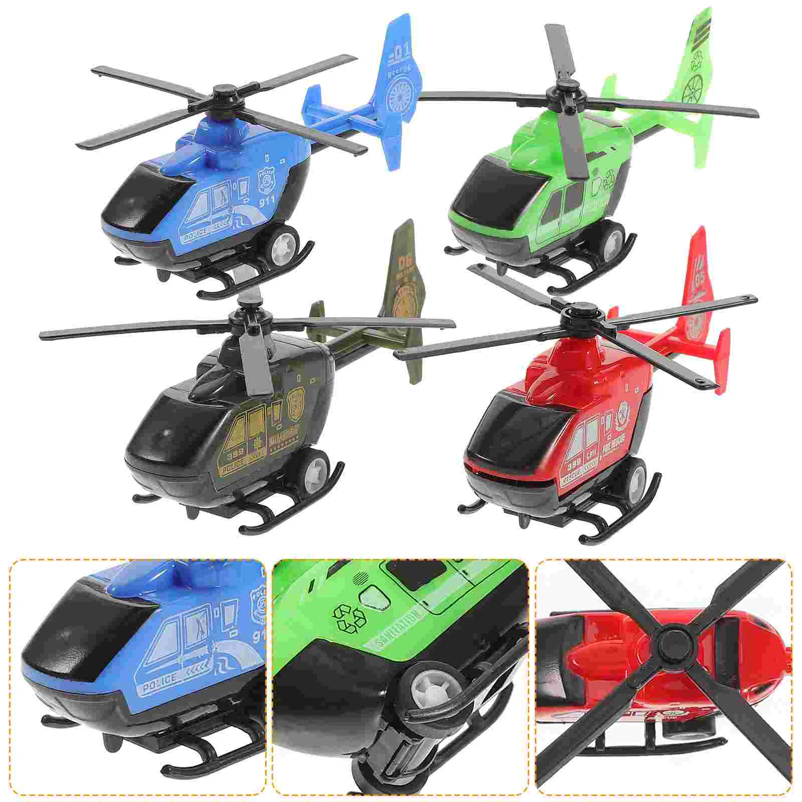 6pcs Simulation Mini Pullback Helicopter Toy Decoration Pull Back Aircraft Models Airplane Models Planes Toys Plastic Inertia To