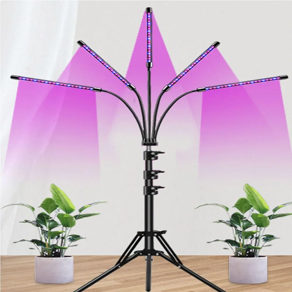 

LED plant growth lamp USB full-spectrum hydroponic bulb with bracket timing dimming indoor plant lamp
