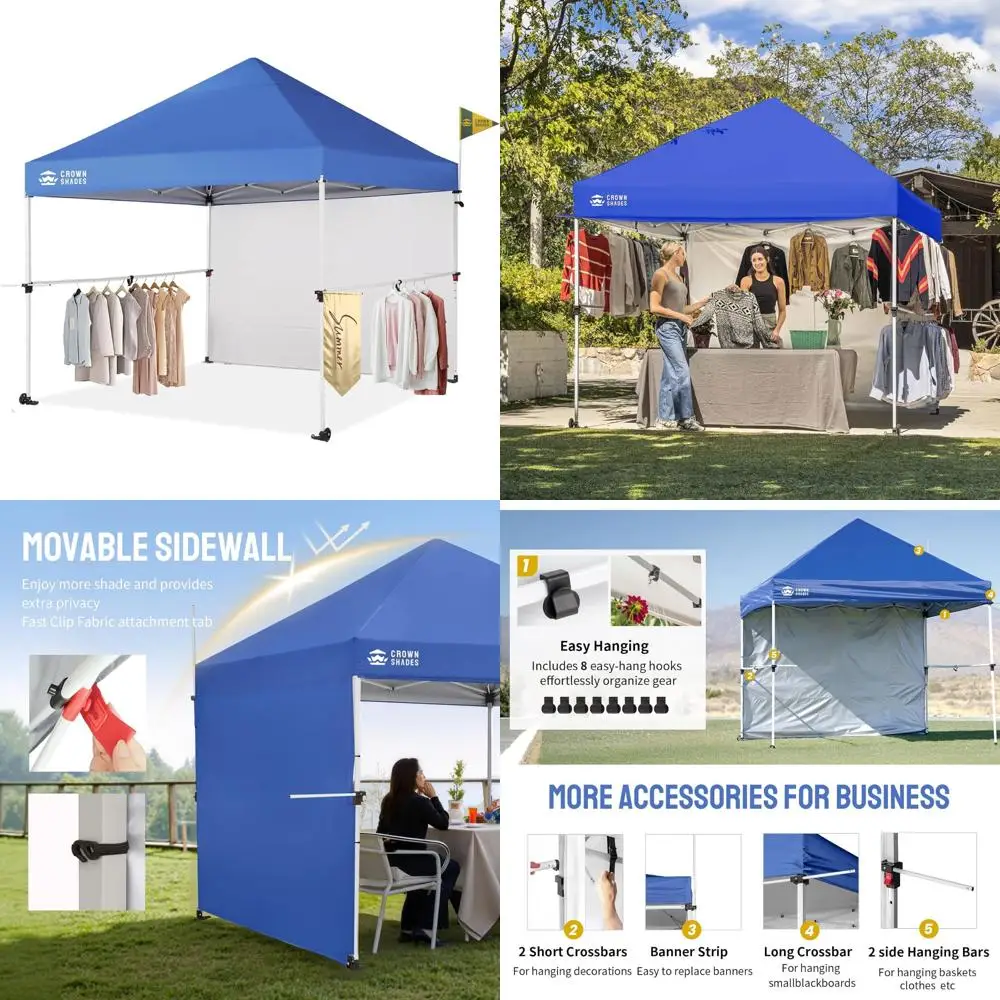 

Instant 10x10 Pop Up Canopy Tent Commercial Kit with Patented Centerlock and 400D Silver Coated Fabric for Outdoor Events