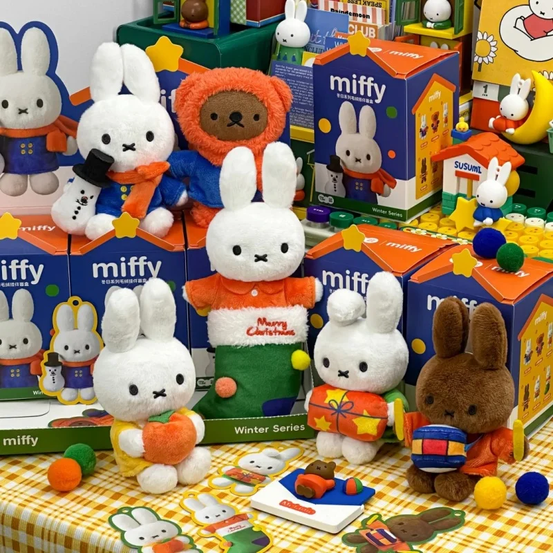 

В наличии оригинальный Martube Miffy зимняя серия слепая коробка Коллекционная мягкая игрушка Kawaii брелок милый Nijntje кролик кулон подарок