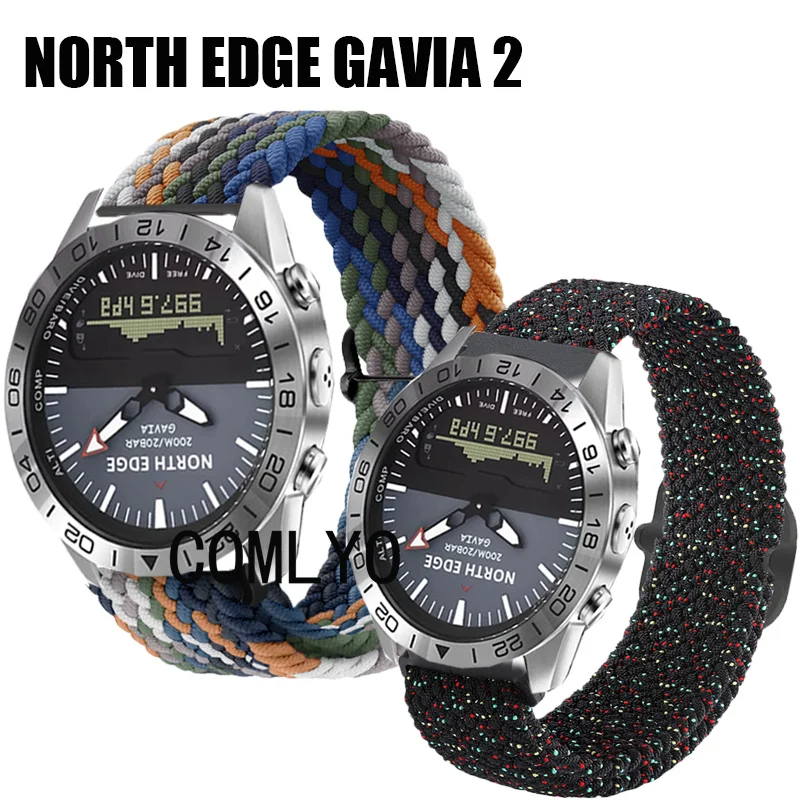 For NORTH EDGE GAVIA 2 Watch Strap Nylon Belt Adjustable Soft Breathable Wristband Men's Belt