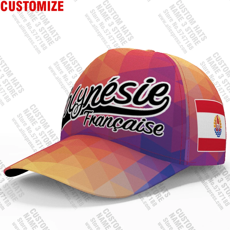 Polynesia French Baseball Caps Free Custom Name Polynesian Team Logo Pf Hats Pyf Country Travel Dutch Nation Totem Flag Headgear