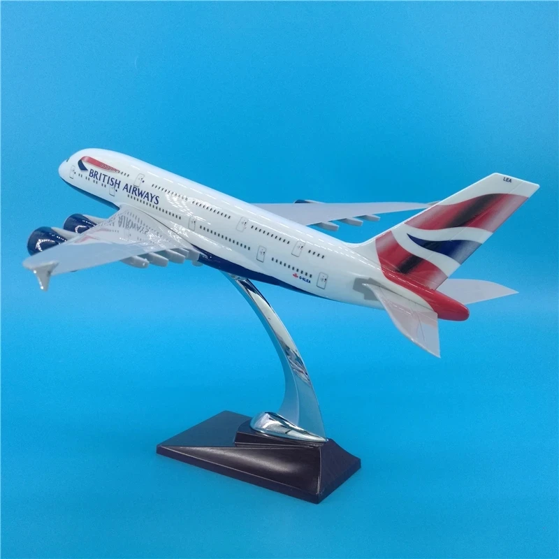 36CM A380 British Airways Airlines Aircraft Model with Bbase Alloy Model Airplane Collection Plane