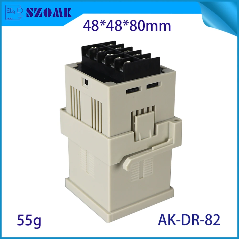 SZOMK Plastic enclosure AK-DR-82 48*48*80mm din rail abs enclosure injection plastic mold terminal block din rail