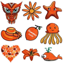 Embroidered Patch Iron On Patches for Clothing Starfish Clothes Stickers Fabric Sewing Thermal Adhesive Applique Fusible Badgess