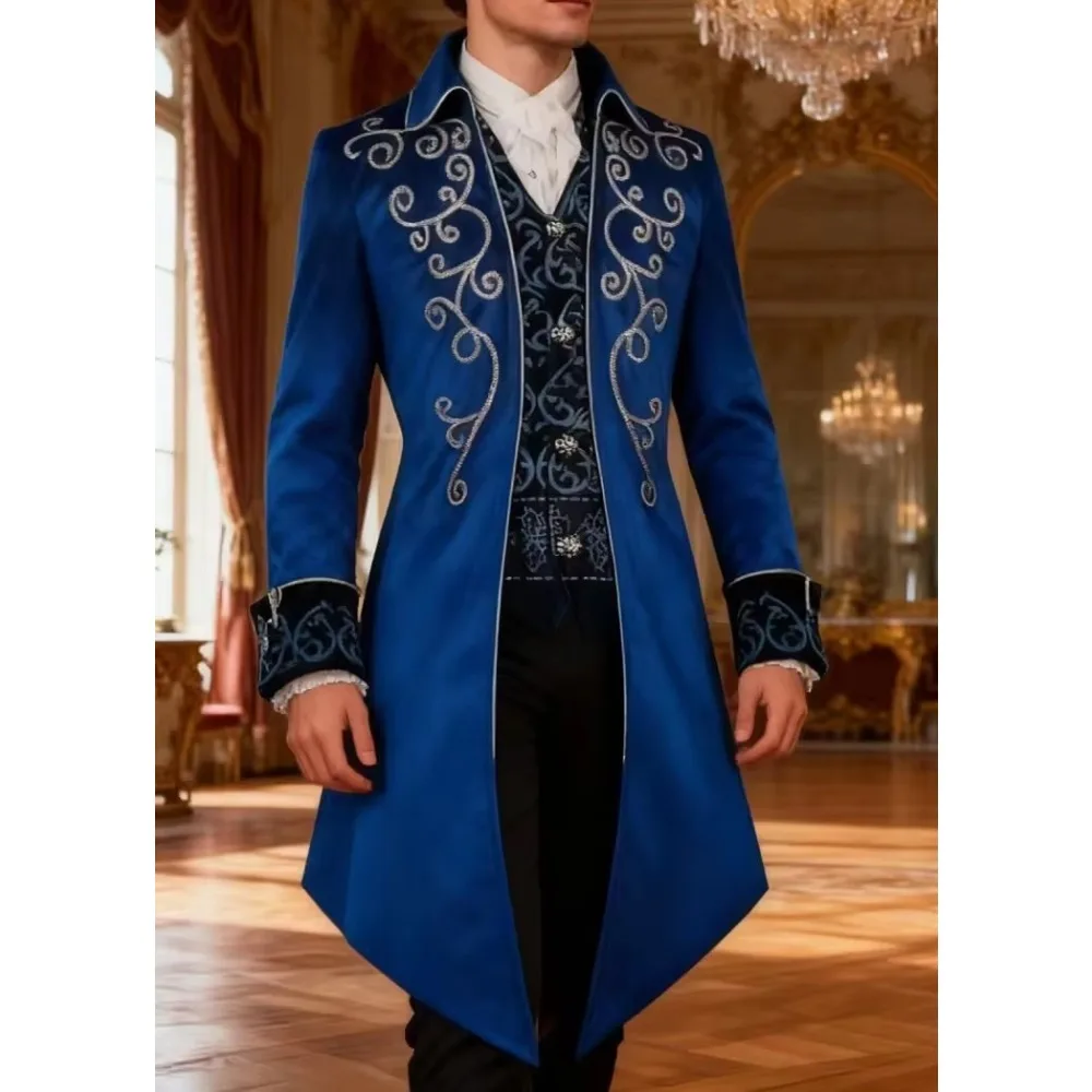 

2026 Medieval Halloween Cosplay Costumes Gothic Style Jackets Men's Vintage Performance Clothing Adult Men Steampunk Long Coats