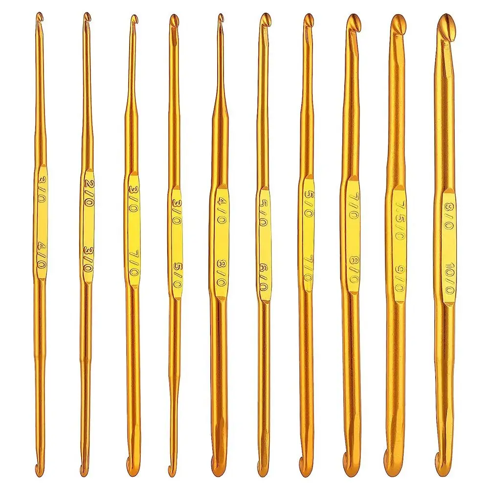 Double End Crochet Hooks Gold Crochet Needle Sweater Knitting Needles Weave DIY Hand-Made Knitting Crochet Tool Sewing Accessory