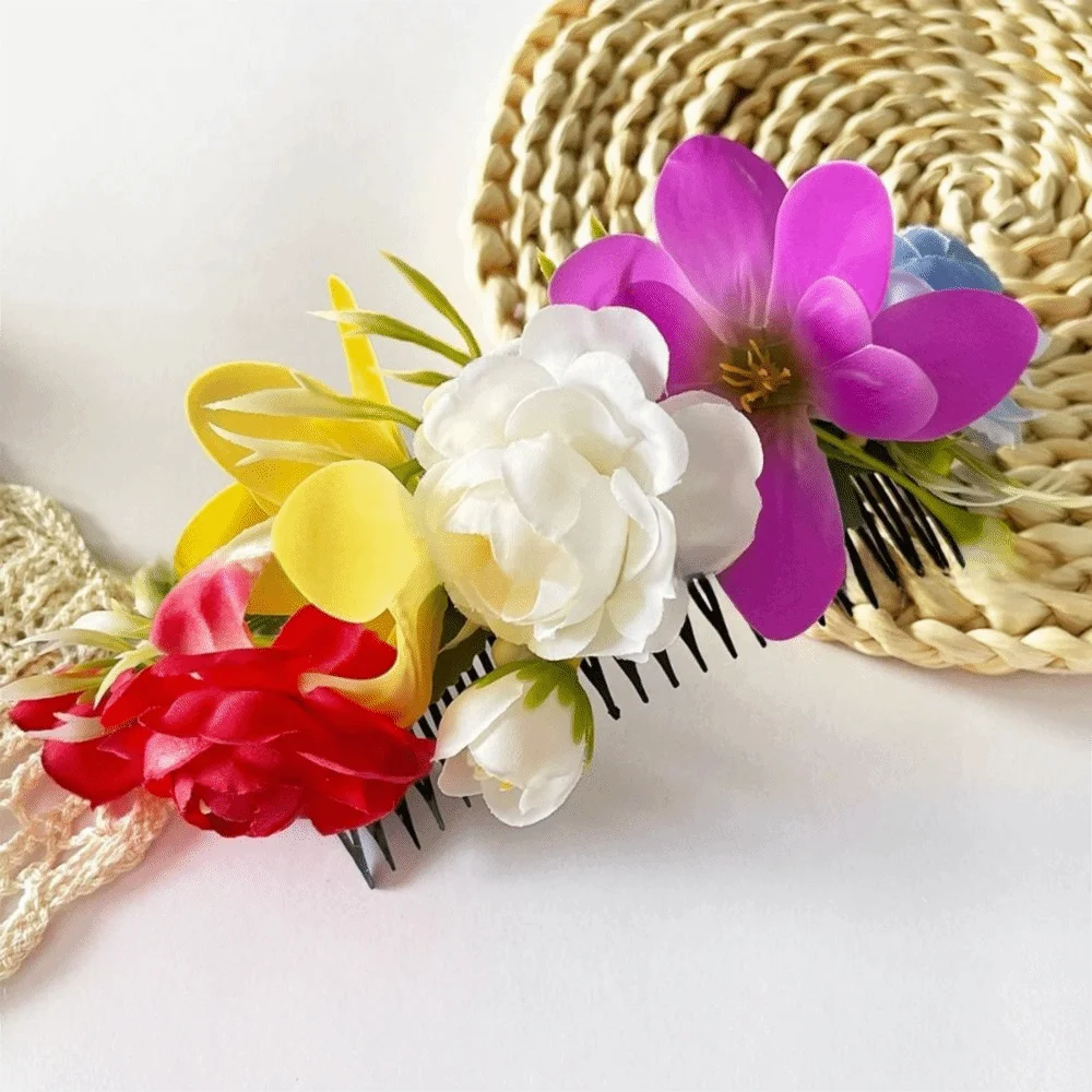 

Sweet Flower Hair Comb Bohemian Fixed Combs Thai Hair Accessories Hair Clip Ethnic Style Thailand Flower Hairpin