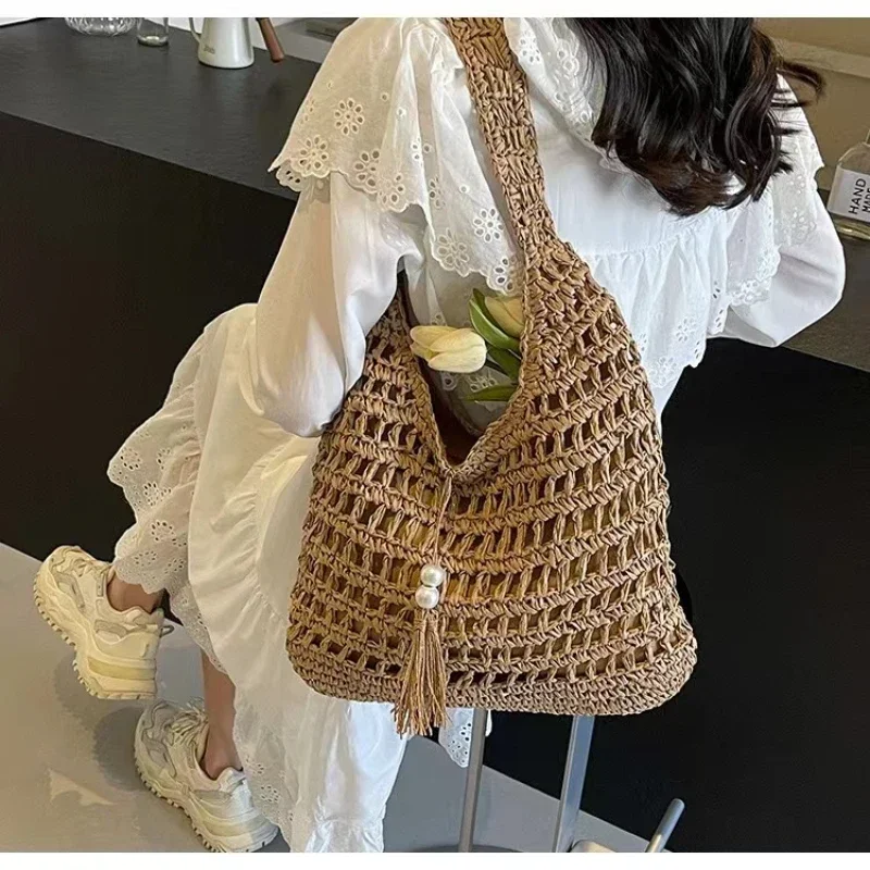 Torebka damska Woven Tote Hollow Straw Beach Style Luggage and Bags Handbags Designer Luxury Bag Sac De Luxe Femme Woman