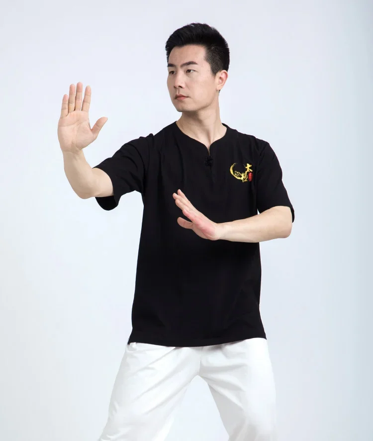 Summer Martial Arts T-shirt Short-sleeved Clothing Kung Fu Shirt Classic Uniform Tai Chi Clothes Men's Shirt Top Women