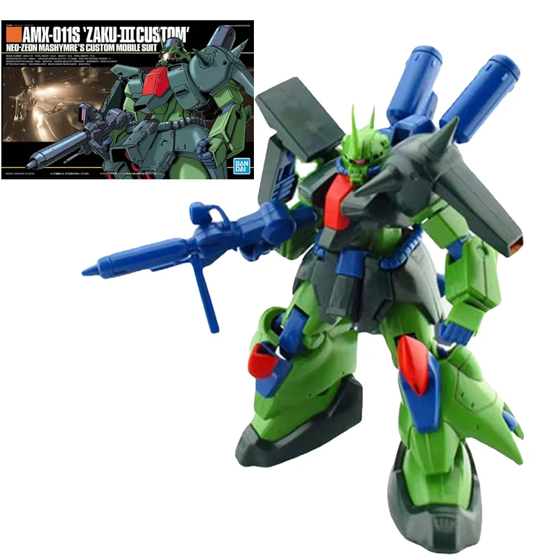 Bandai Genuine Gundam Model Kit HGUC 1/144 AMX-011S ZAKU Ⅲ 3 CUSTOM Gunpla Anime Action Figure Toys Gift NEW For Children