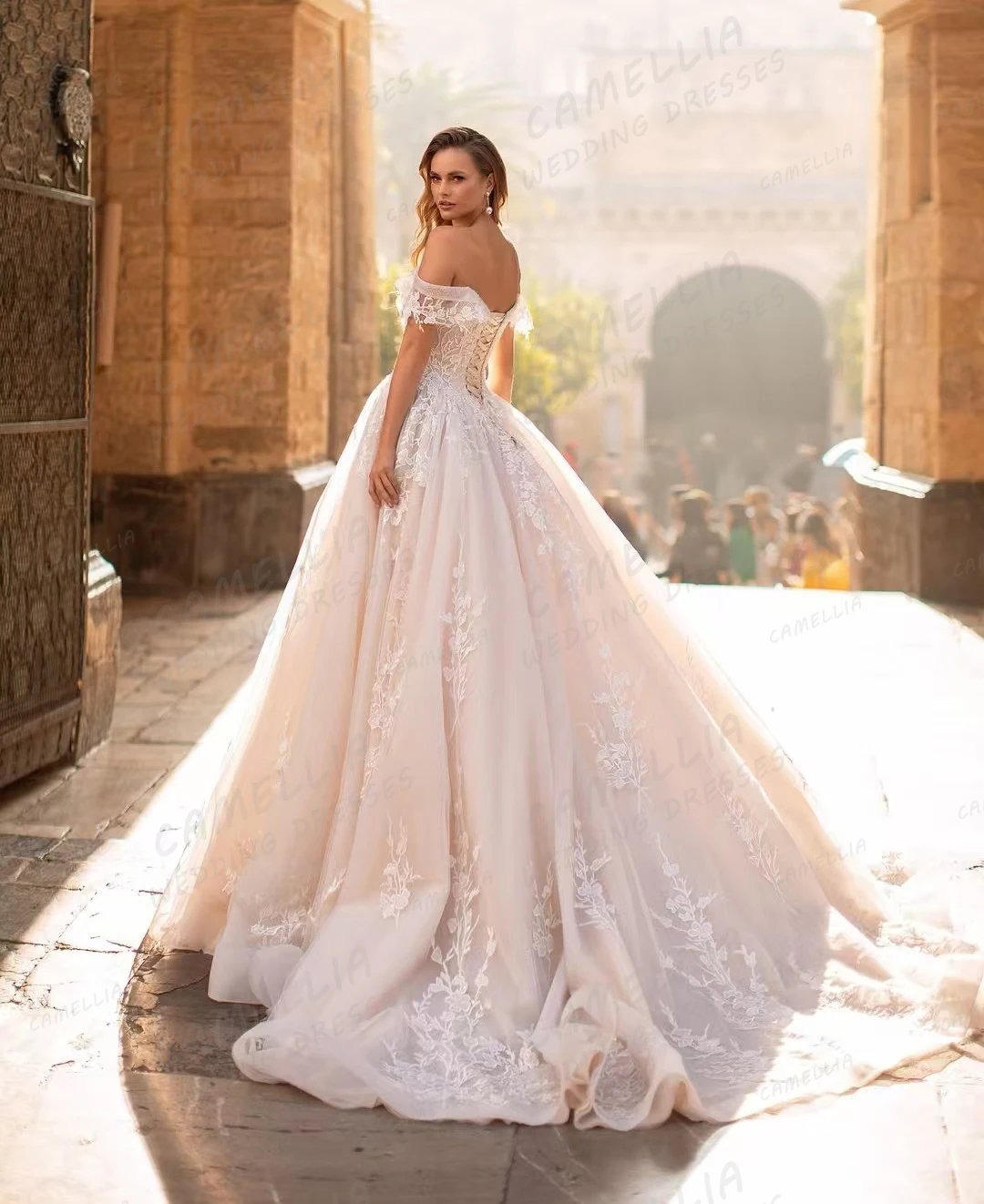 Robes de mariée élégantes pour femmes, appliques A-ligne, chérie sexy, tulle moelleux, patients de princesse, quel que soit