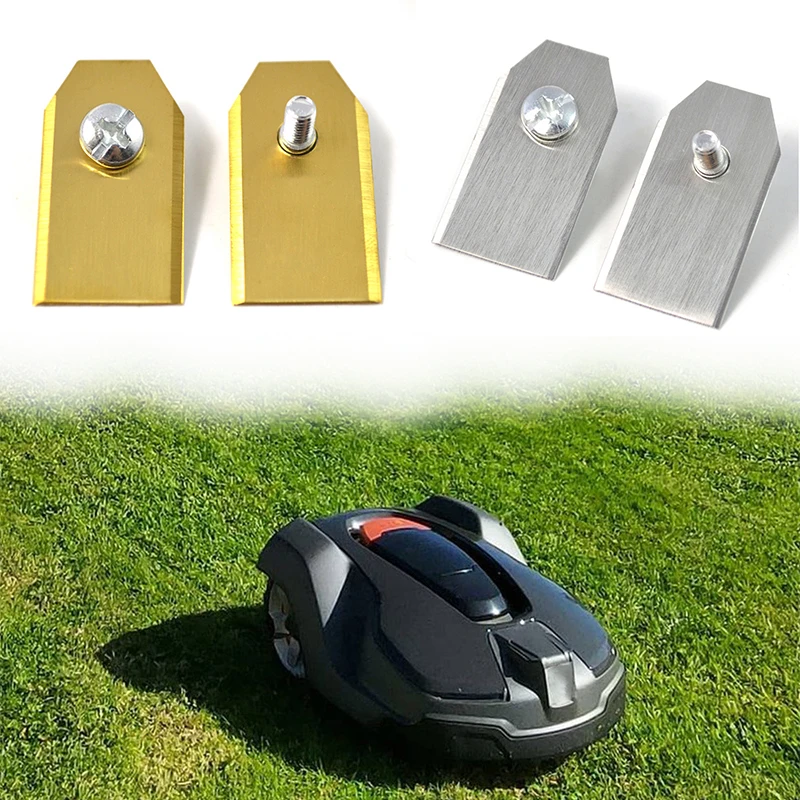 0.75MM Titanium Coated Stainless Steel Lawn Mower Blade Replacement + Screw Parts for Husqvarna Automower 30Pcs