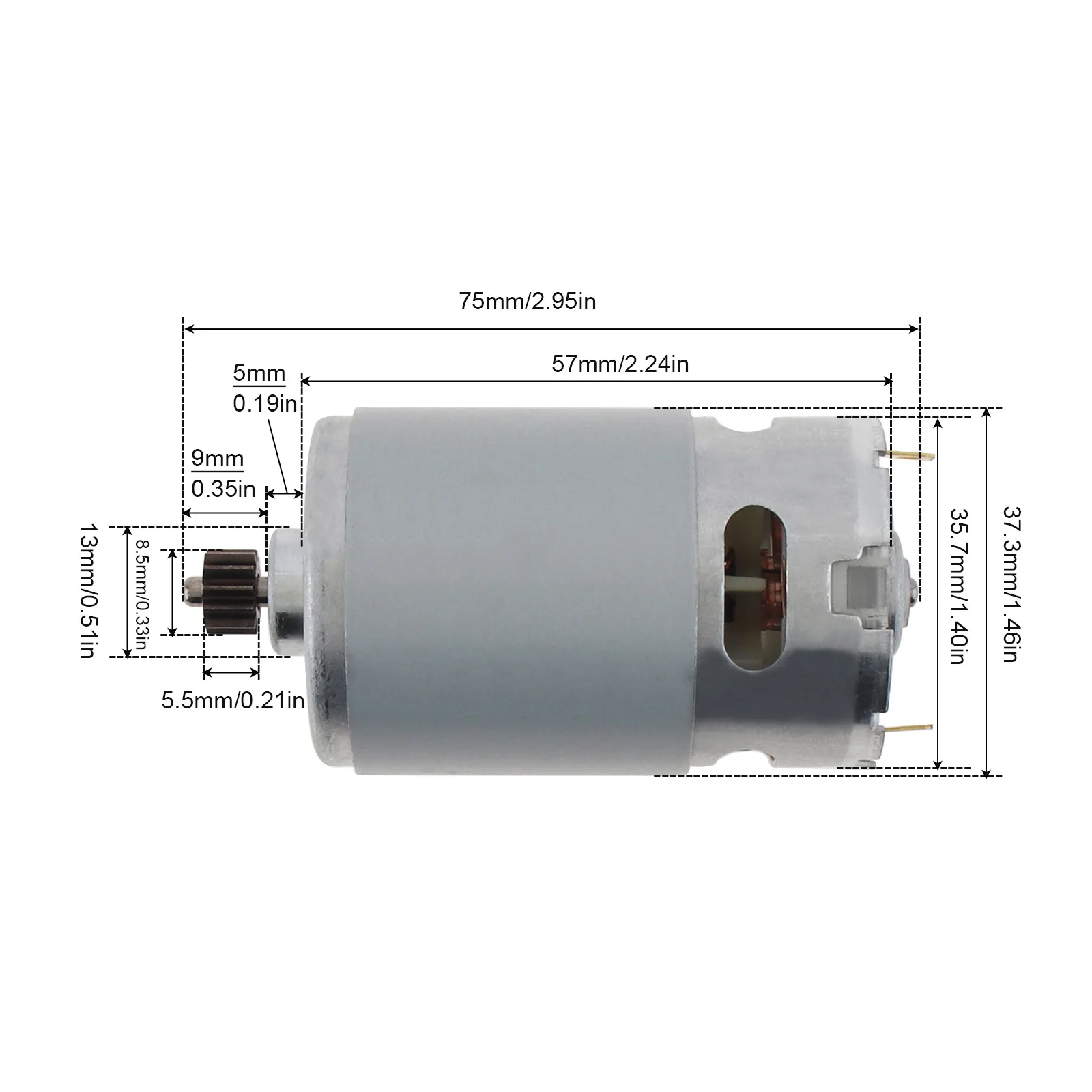 RS550 12 Teeth DC Motor 10.8V 12V 14.4V 16.8V 18V 21V 25V 25000RPM Electric Saw Micro Motor for Electric Drill / Screwdriver