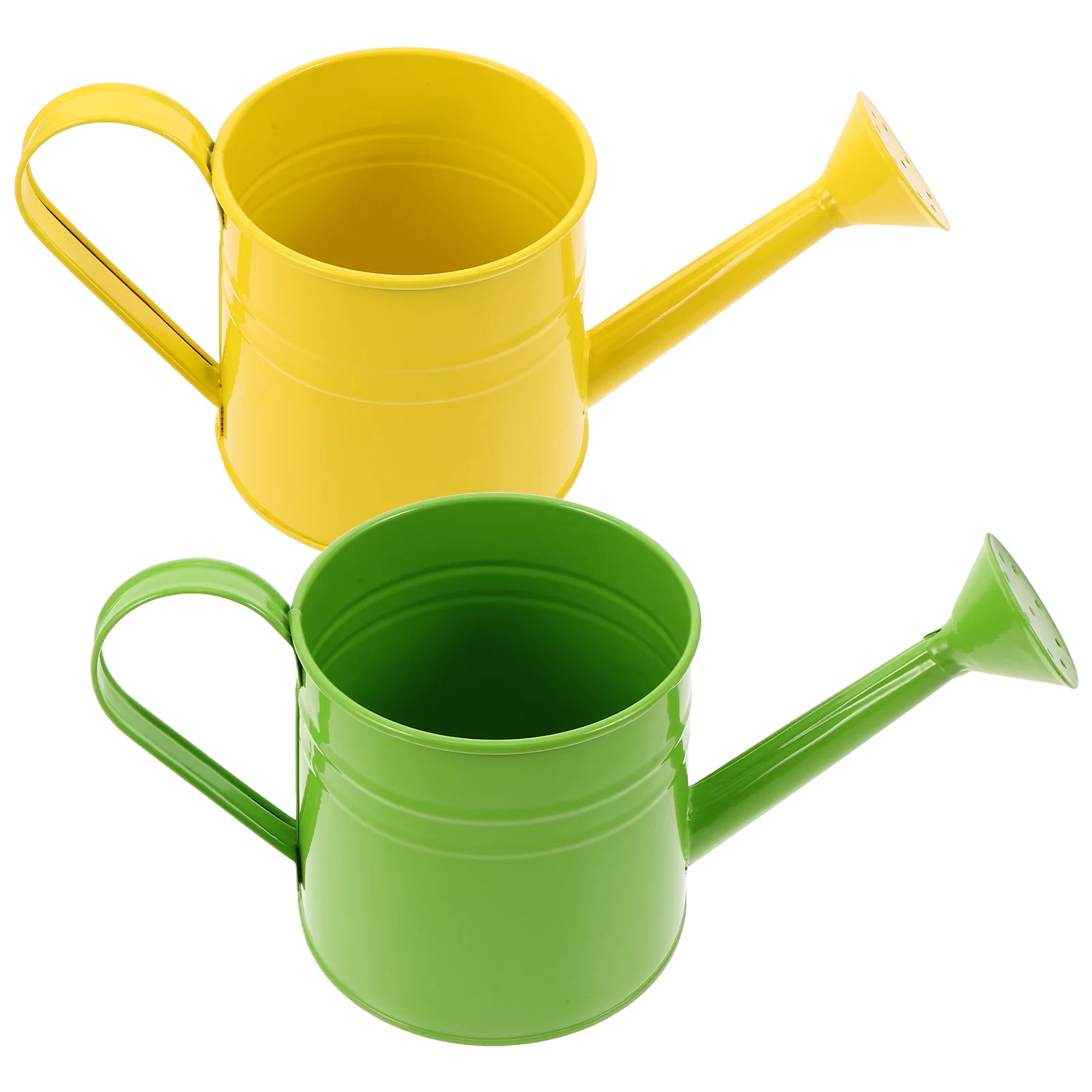 

2Pcs Colored Metal Watering Can Iron Garden Watering Jug Unique Flower Arrangement Holder French Style Floral Container Decor