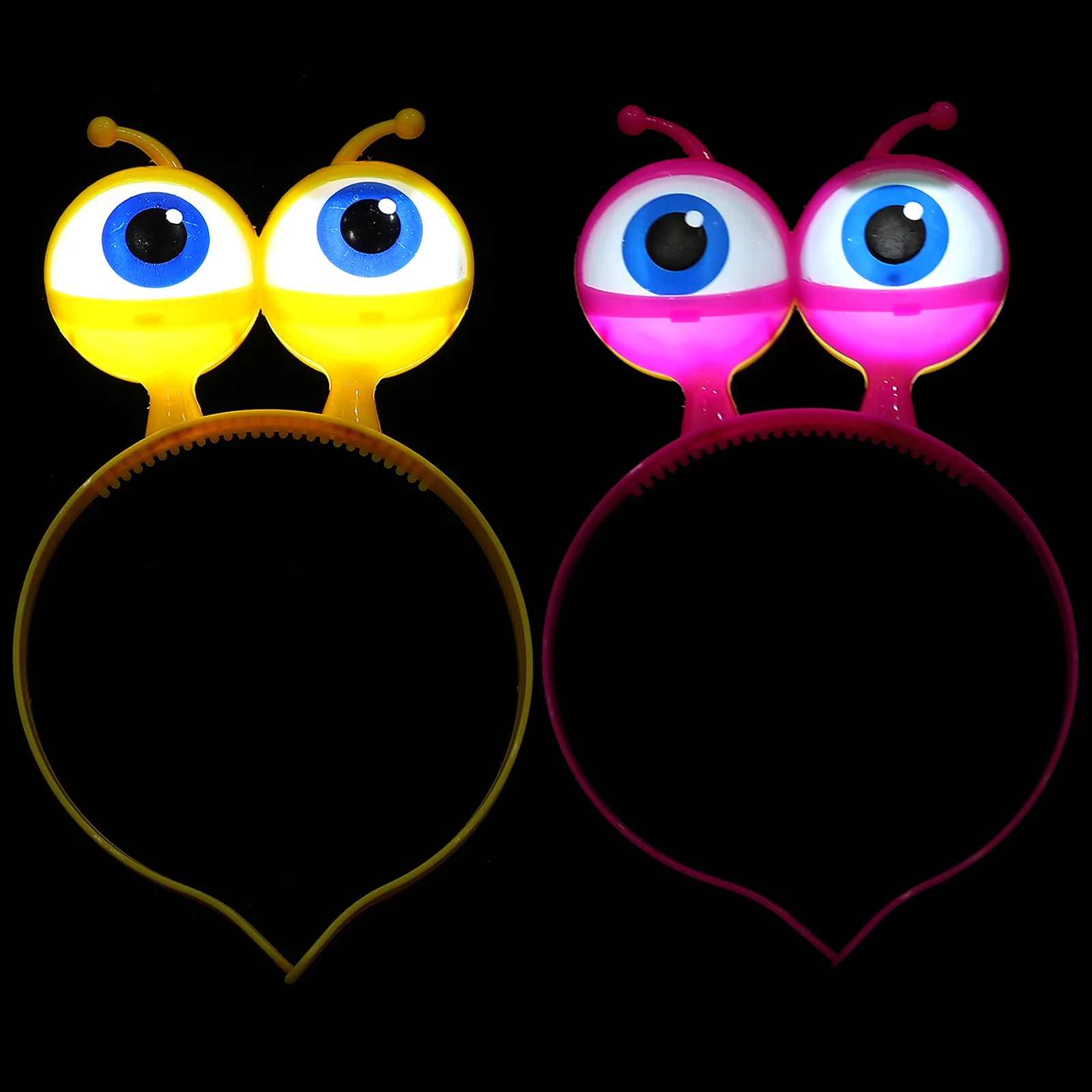 

2Pcs Glowing Headband Eye Hair Hoop Cosplay Party Headdress Comfortable Lightweight Exquisite Detail Party Hair Hoop