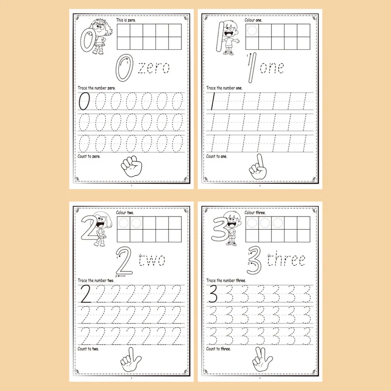 Übungsbuch für Zahlen 0-30 Zeichenbuch Stiftkontrolle Kalligraphie Übung Zuhause und Schule Lernen Arbeitsbuch Mathematik – Detail 1