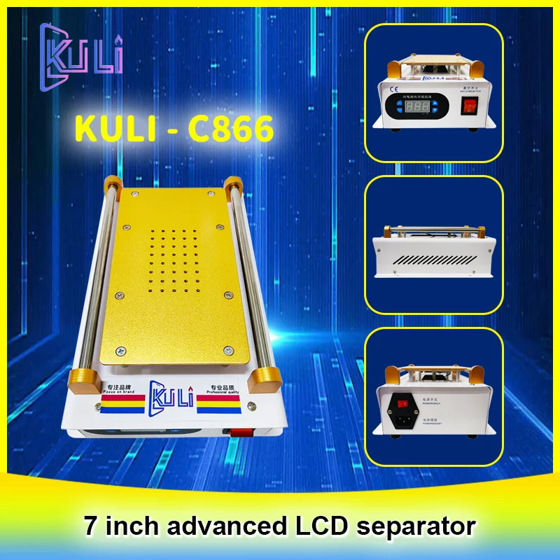 Kuli7-máquina separadora avanzada de 7 pulgadas, Kit completo de herramientas de reparación de dispositivos de vidrio frontal, pantalla táctil Lcd de teléfono y tableta