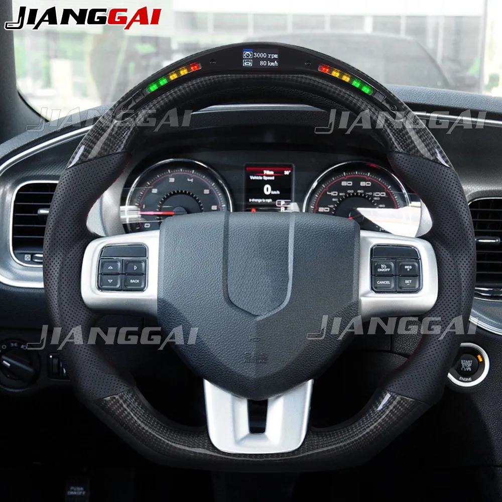 

Carbon Fiber LED Steering Wheel Fit For Dodge Charger Challenger Durango 2012 2013 2014 Steering Wheel Car Accessories