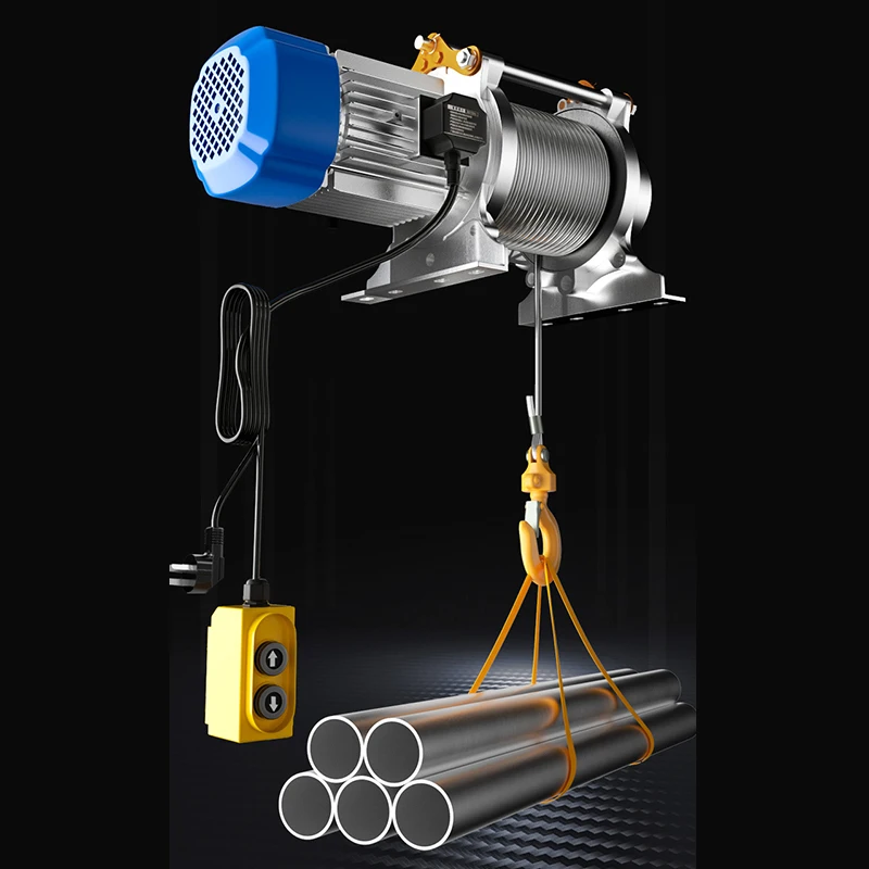 Multifunctional small aluminum shell hoist electric hoist fast lifting and decoration household hoisting crane hoist