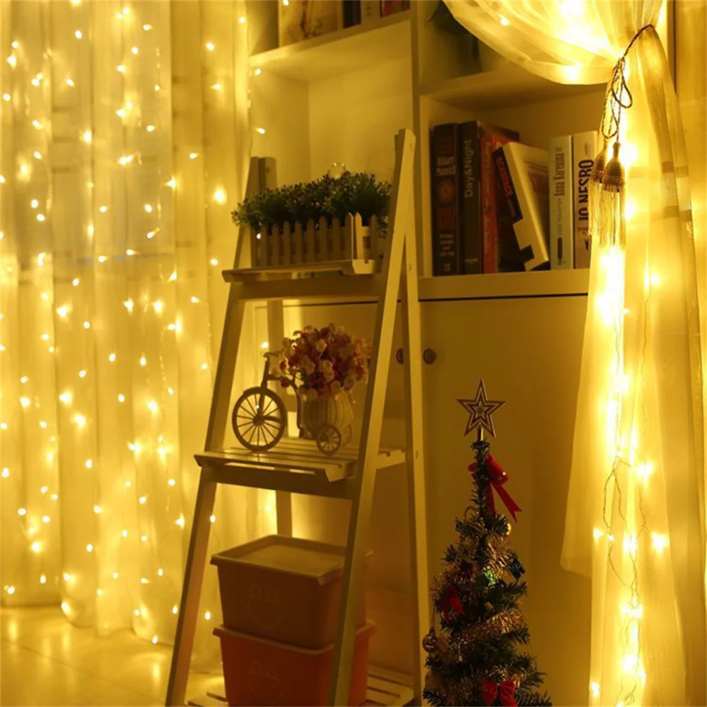 

Curtain Remote Control 8 Modes USB String Lights Wedding Christmas Light LED Fairy Lights Holiday Garland Festival Decoration