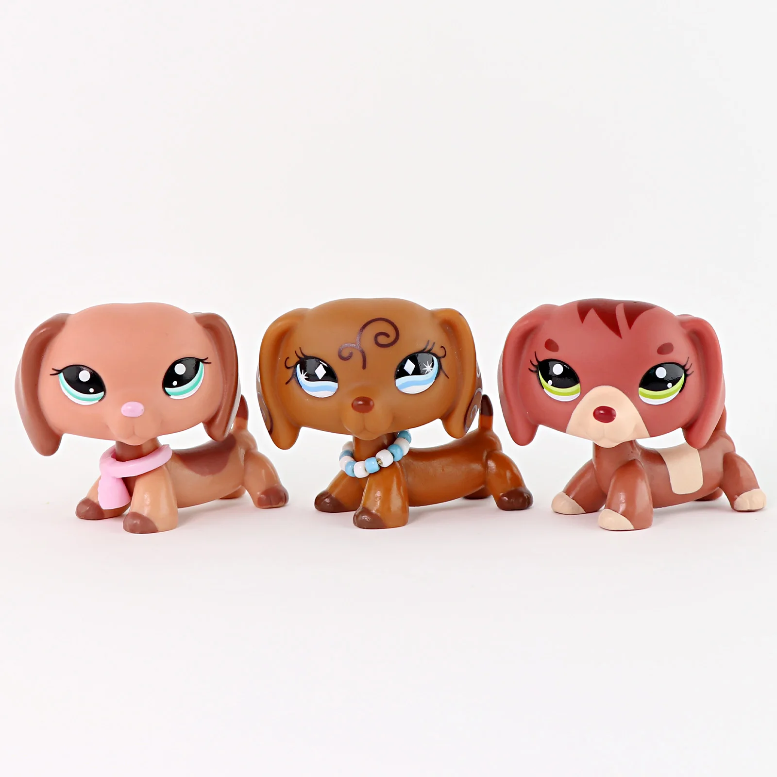

3 pcs Toys Minilpsshop Big Eyes Bobble Head Toys Dachshund #2046 #640 #3601 Collection Gifts for Children For lps