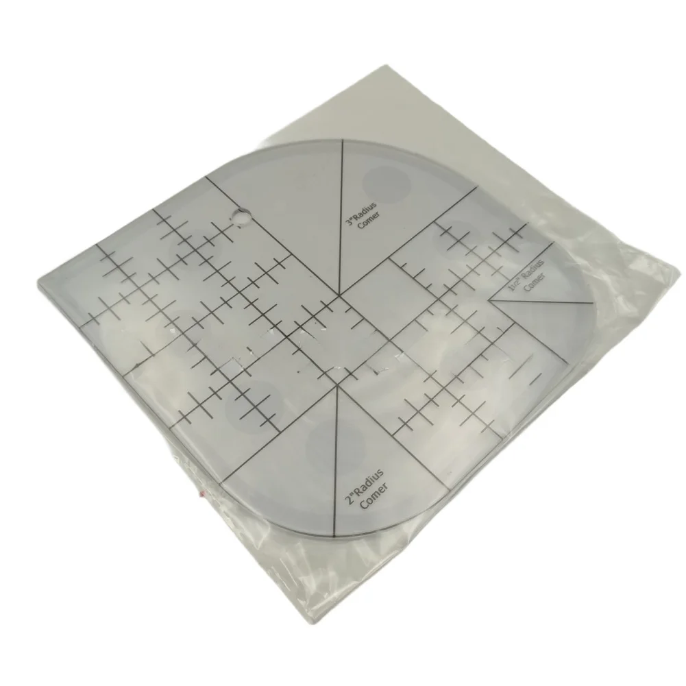 for acrylic for miter Square 15.24x15.24cm Quilting Ruler with Radius Corners for Smooth Curves and for accurate Angle Measuring