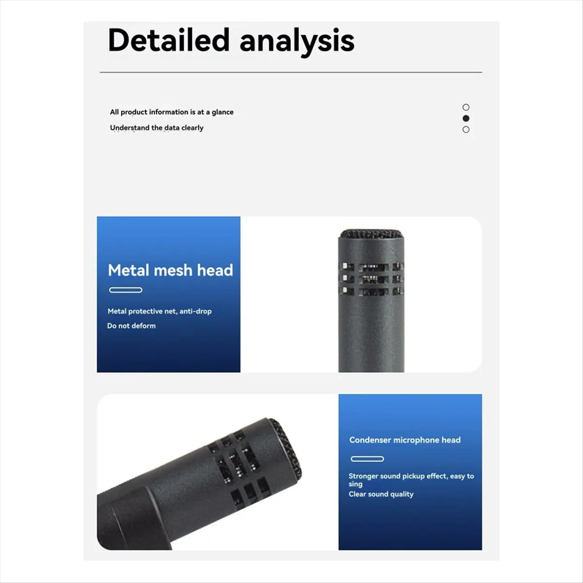 

E614 Condenser Instrument Microphone Drum Shaped Instrument Megaphones with Clamp Mount Mic for Stage Performance