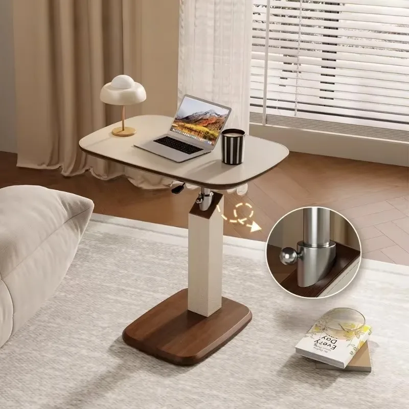 Vintage Lifting Movable Side Table, Small Coffee Bedside Table Rack for Living Room Bedroom Home Furniture