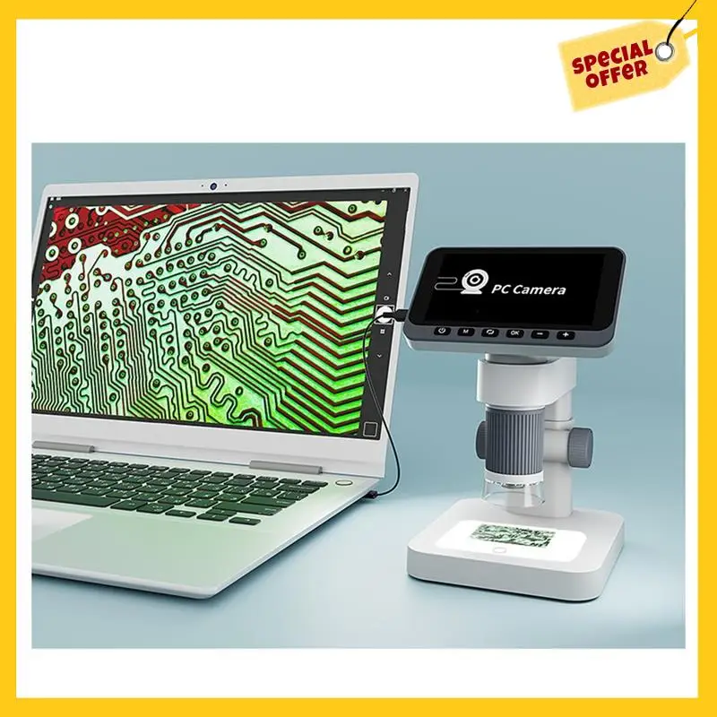 مجهر ABDE-Electron بشاشة 4.5 بوصة IPS محمول عالي الدقة لإصلاح الهاتف المحمول تركيز يدوي 1080P تكبير 1000X